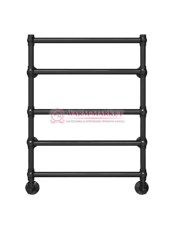 Прованс П5 - водяной полотенцесушитель, нижнее подключение, черный