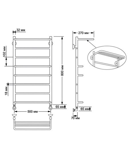 Электрический полотенцесушитель Secado Верона 2 из латуни