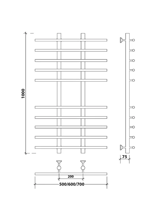 Водяной полотенцесушитель Secado Турин 4 из нержавеющей стали