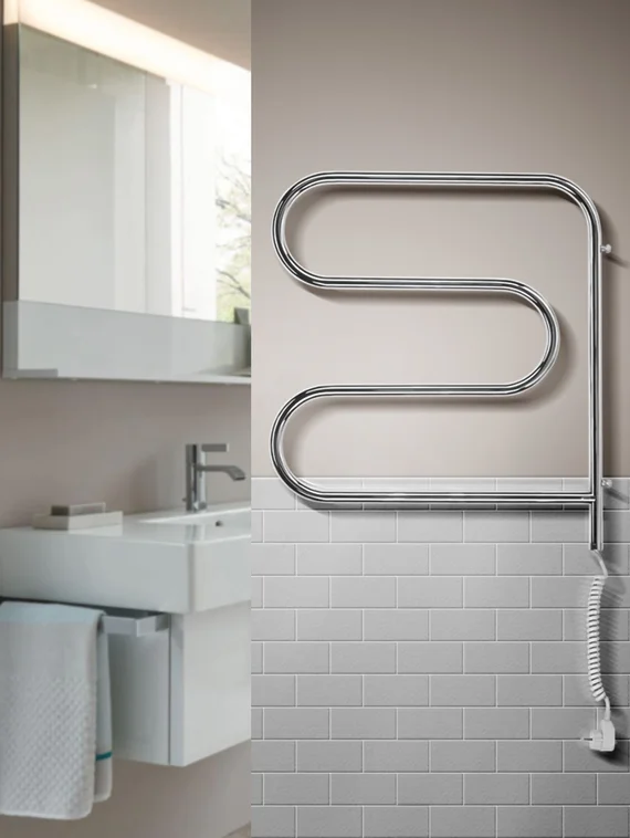 F-образный поворотный полотенцесушитель с малым энергопотреблением