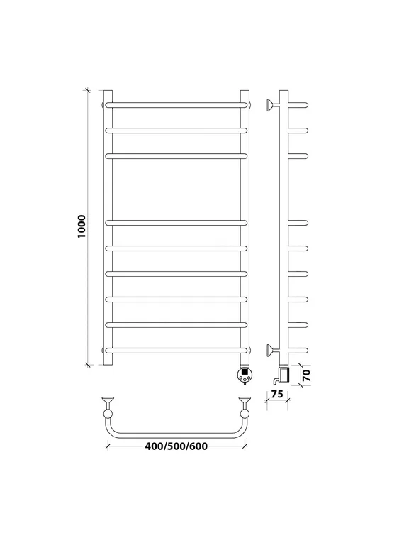 Электрический полотенцесушитель Secado Мерида 5 из нержавеющей стали