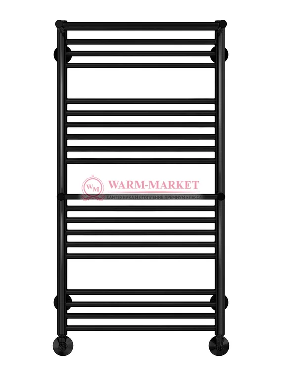 Аврора П20-3 - водяной полотенцесушитель с двумя полками, нижнее подключение,черный