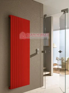 Solo V 1 1750 - вертикальный трубчатый радиатор из прямоугольного профиля однотрубный красного цвета