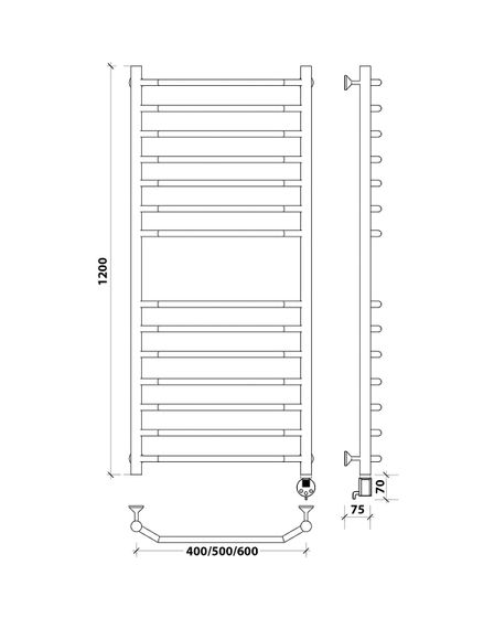 Электрический полотенцесушитель Secado Агата 4 из нержавеющей стали