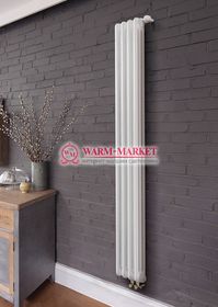 Вертикальный трубчатый радиатор Purmo Delta Lazerline 3180-5 секций, трехтрубный нижнее правое/левое подключение с вентилем.