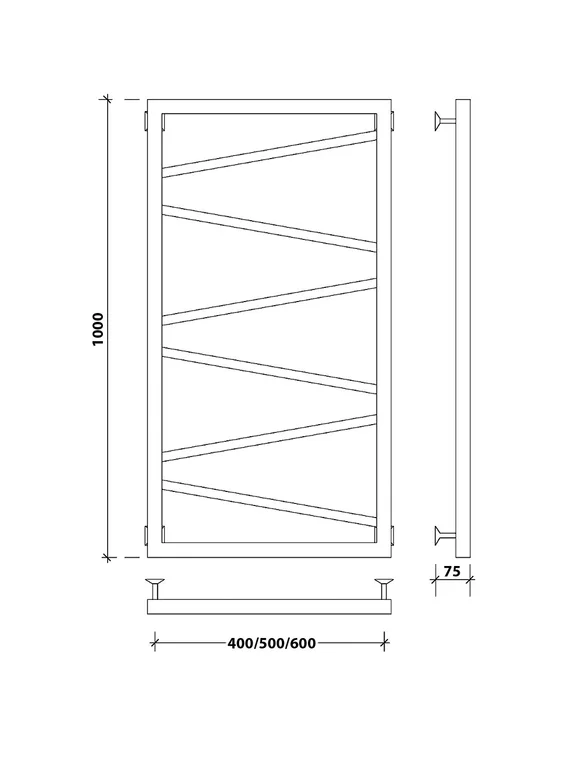 Электрический полотенцесушитель Secado Мирано из нержавеющей стали, черный
