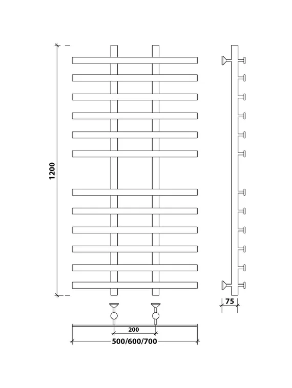 Водяной полотенцесушитель Secado Понтида 4 из нержавеющей стали