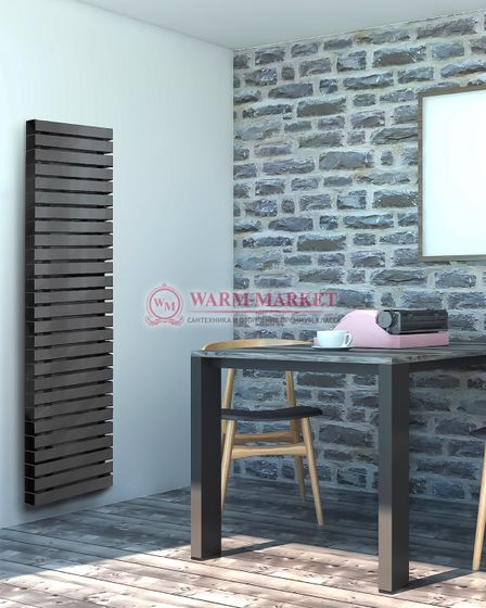 Steel VL 60х60 2380 - вертикальный трубчатый дизайн-радиатор шириной 330 мм, 35 секций