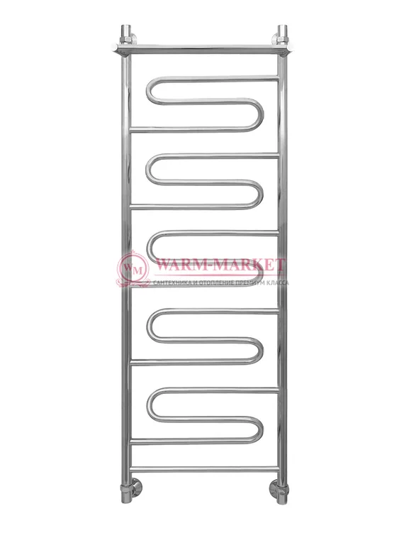 Virazh-2 - водяной дизайн-полотенцесушитель с полкой из нержавеющей стали
