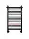 Mini P 800х400 - узкий полотенцесушитель с полкой из нержавеющей стали 400 мм. шириной, черный.