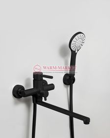 Смеситель для ванны с длинным изливом черный Main 4102L-Bl