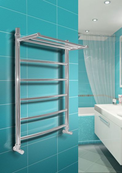 Universal P - классический полотенцесушитель с полкой белого цвета