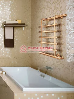 Cascad bronz - бронзовый полотенцесушитель с изгибом, боковое подключение