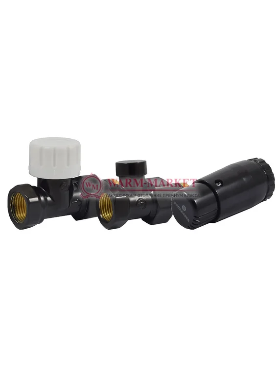 Комплект прямой Standard Mini DN15 GZ1/2 x GW1/2 с головкой Мини M30x1,5 Черный