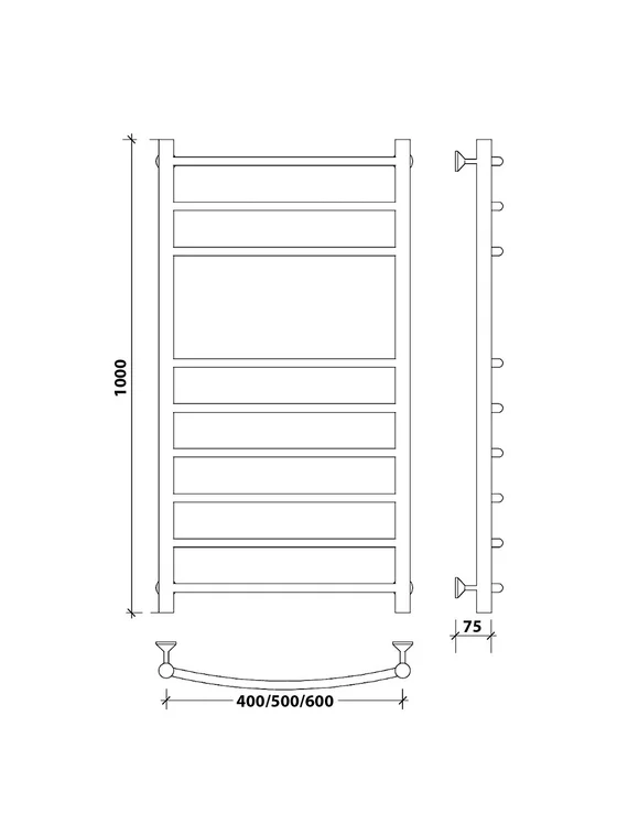 Водяной полотенцесушитель Secado Милан 5 из нержавеющей стали