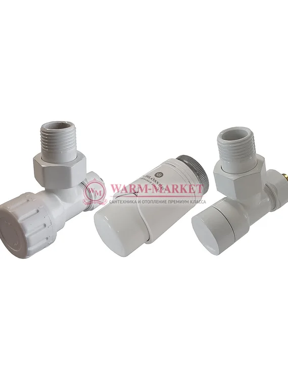 Комплект клапанов термостатических Elegant 6042 Угловой Белый