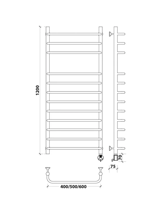 Электрический полотенцесушитель Secado Мерида 5 из нержавеющей стали