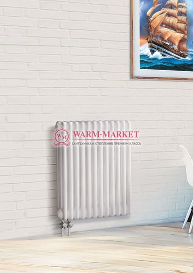 Трубчатый радиатор Dia Norm 3057 трехтрубный, нижнее правое/левое подключение с вентилем