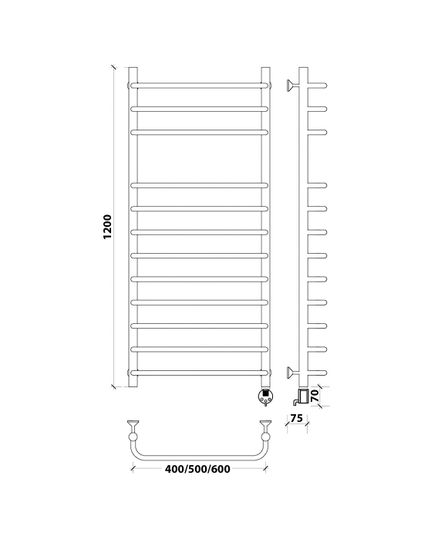 Электрический полотенцесушитель Secado Мерида 5 из нержавеющей стали