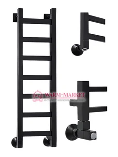 Quadro 1 1000х230 - узкий полотенцесушитель из нержавеющей стали 230 мм. шириной черного цвета