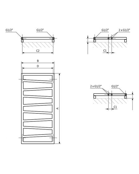 Quadro Zigzag Vip - водяной дизайн-полотенцесушитель из нержавеющей стали
