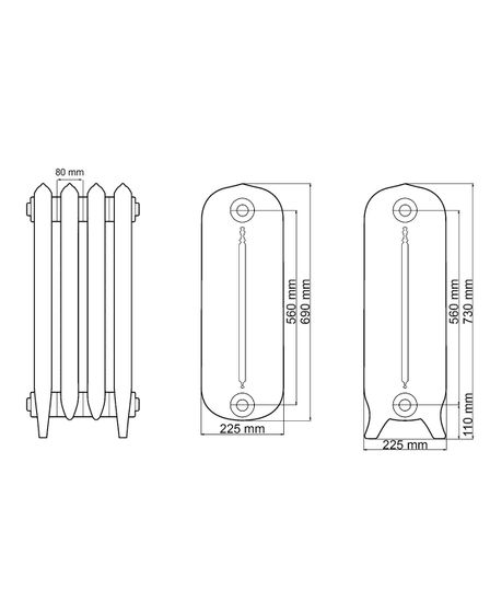 Чугунный радиатор Fakora Classique 560