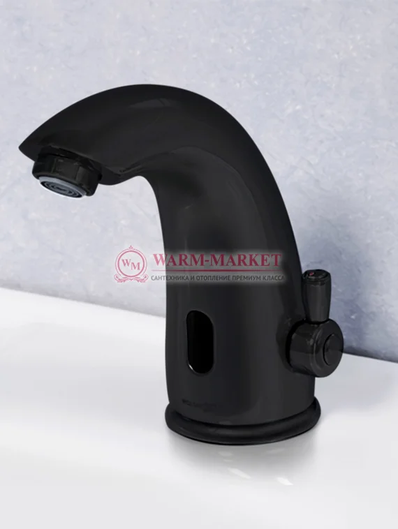 Сенсорный смеситель для умывальника черный Rossel 2813-Bl