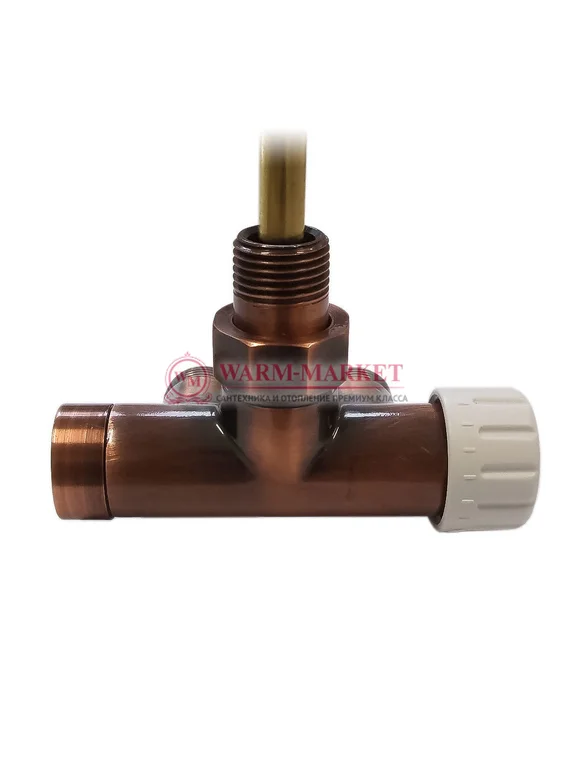 Клапан с погружающей трубкой Duo-Plex DN15 GZ 1/2xM22 x1,5 без термоголовки Античная Медь