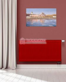 Dia Norm Ventil Compact СV 21s, высотой 500 мм - панельный радиатор с нижним подключением красного цвета