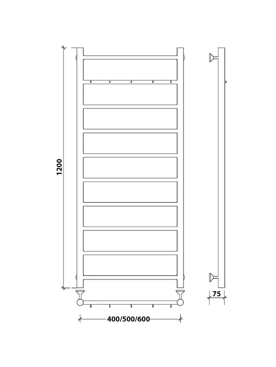 Водяной полотенцесушитель Secado Триада 1 К из нержавеющей стали