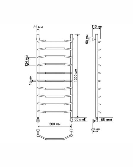 Водяной полотенцесушитель Secado Агата 1 из латуни
