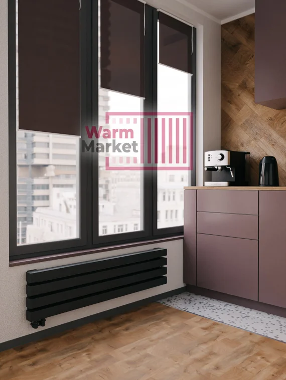 Axxinot Verde 60х60 Z - горизонтальный водяной радиатор шириной 1250 мм, 6 секций