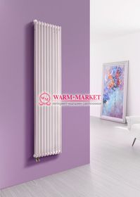 Вертикальный трубчатый радиатор Purmo Delta Lazerline 2180-10 секций, двухтрубный нижнее правое/левое подключение с вентилем.