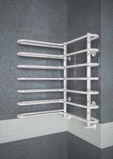 Nika E- угловой электрический полотенцесушитель белого цвета.