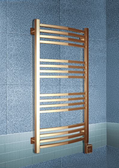 Arkus Bronze E - бронзовый электрический полотенцесушитель с квадратным профилем, 500х500 мм