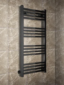 Modus Black - черный водяной полотенцесушитель с квадратным профилем