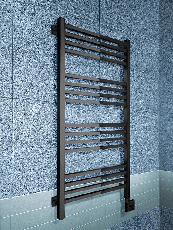 Modus Black  E -  черный электрический полотенцесушитель с квадратным профилем