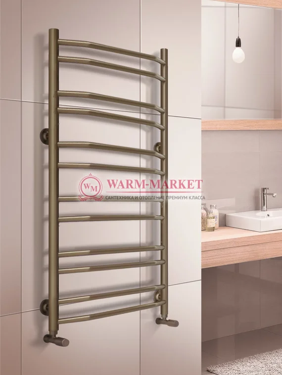Warmer N Victoria 500х985-12 перекладин полотенцесушитель  c нижним подключением античная бронза