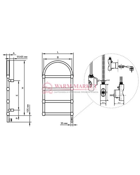 Полотенцесушитель ArtofSpace Retro Arc