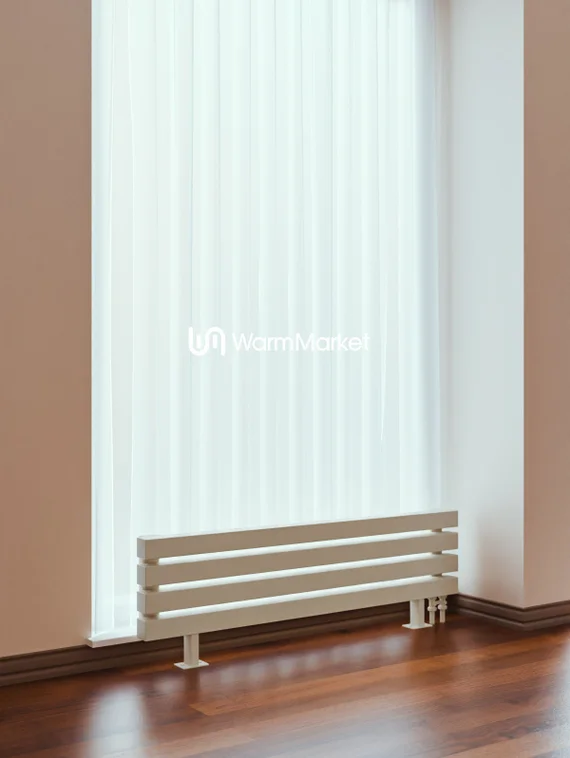 Bareng Livian ZN 2500 - напольный трубчатый радиатор шириной 2500 мм, нижнее правое подключение
