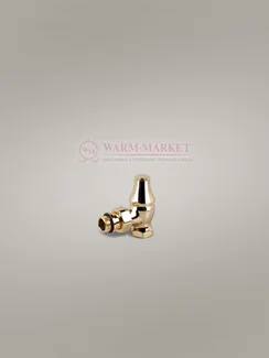 Угловой клапан "ретро" для подключения чугунного радиатора 1/2", золото