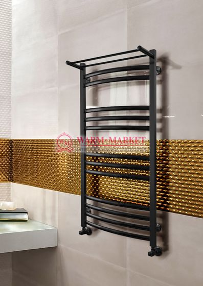 Enisey-электрический полотенцесушитель с полкой цвет черный