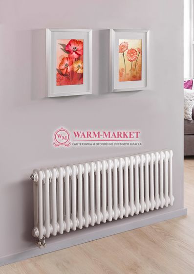 Трубчатый радиатор Purmo Delta 2057-22 секции, двухтрубный с нижним правым/левым подключением.