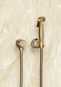 Гигиенический душ без смесителя состаренная  бронза