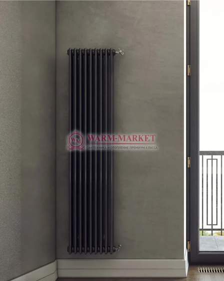Вертикальный трубчатый радиатор Irsap Tesi RT 21800 двухтрубный, черный