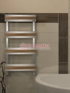 Hera Mat-дизайнерский полотенцесушитель из матовой нержавеющей стали и массива дерева