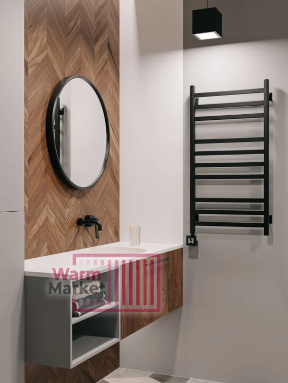 Axxinot V 30 E - электрический  дизайн полотенцесушитель с квадратным и прямоугольным профилем из нержавеющей стали