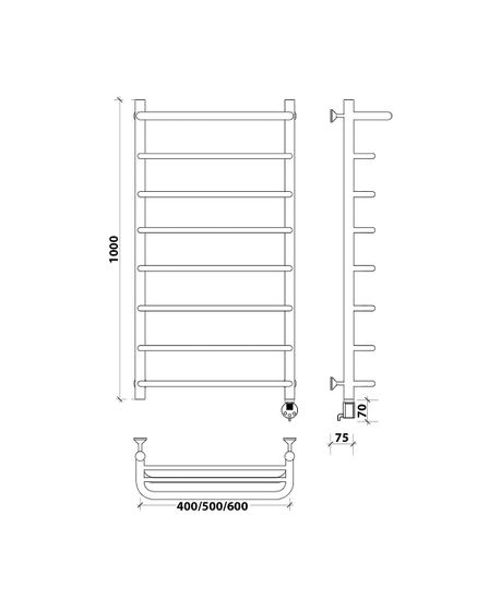 Электрический полотенцесушитель Secado Мерида 1 СП из нержавеющей стали