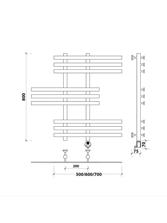 Электрический полотенцесушитель Secado Понтида 6 из нержавеющей стали