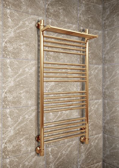 Bogema P - водяной полотенцесушитель с греющей полкой цвета бронза